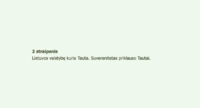 Iš Konstitucijos 2 straipsnio liko tik deklaracija