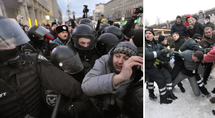 ĮSTOJUSIEJI. 2009 m. sausio 16-oji, protestuoja nepatenkinti valdžios veiksmais Lietuvos gyventojai. EPA-Eltos nuotr.