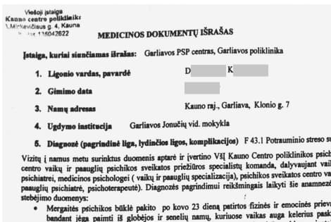 Medicinos dokumentų išrašas