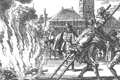 "Žinome „Raganų kūjį“ („Malleus maleficarum“, 1412) ir jo autorius Jacobi Sprengerį ir Henrici Insistorijų: kuo nuo šių iškilių šv. Inkvizicijos vyrų skiriasi dabartinė teisėsaugos pozicija?", - klausia dr. R. Tamošaitis. Iliustracija iš knygos "Raganų kū