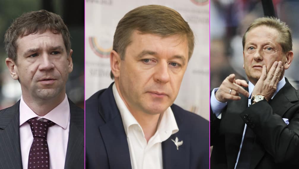 R. Karbauskis (viduryje) uoliai vykdo visus V. Antonovo (kairėje) ir V. Romanovo (dešinėje) parėdymus.