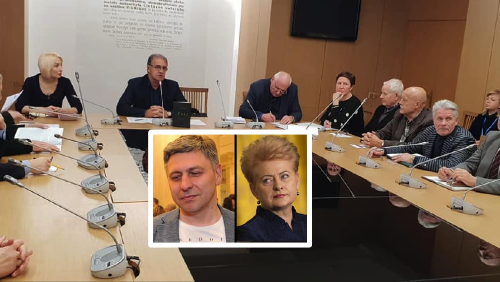 LR Seime Visuomeninės tarybos posėdyje buvo svarstomas rašytojas Marius Ivaškevičius (baltame rėmelyje kairėje).