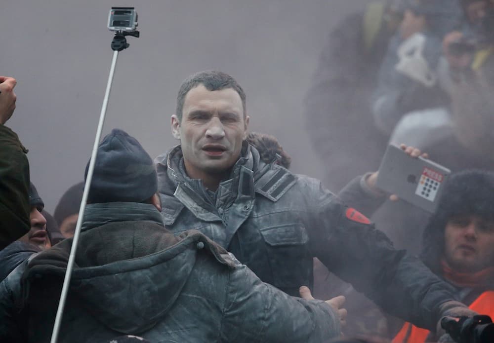 Per protestą Kijeve nukentėjo ir V. Klyčko. EPA-Eltos nuotr.