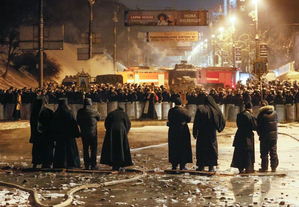 Sausio 23 dienos epizodas Kijeve. EPA-Eltos nuotr.