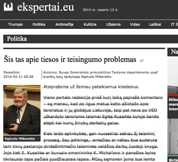 Šiąnakt įsibrauta į portalą „ekspertai.eu“