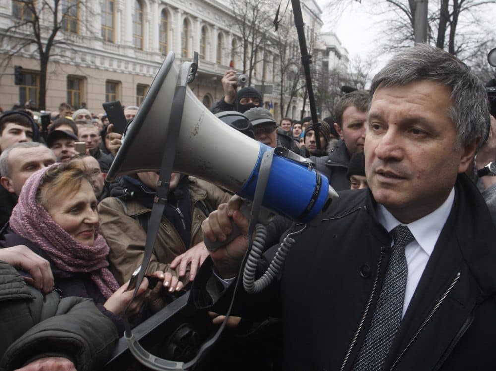 Ukrainos vidaus reikalų ministras Arsenas Avakovas. EPA-Eltos nuotr.