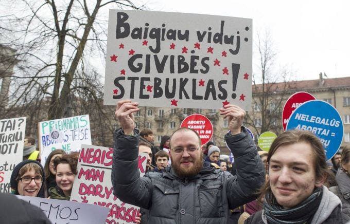 Įvyko mitingas prieš abortų draudimą