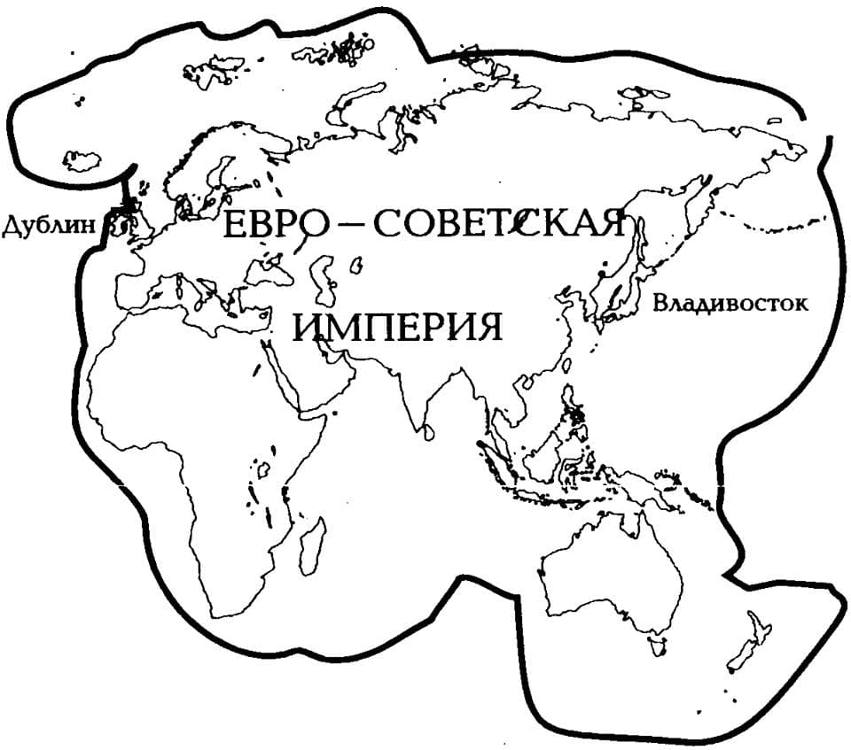 Prorusiškų jėgų braižomas žemėlapis vaizduoja Eurosovietų imperiją