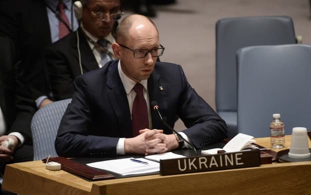 Ukrainos laikinasis ministras pirmininkas Arsenijus Jaceniukas. EPA-PAP nuotr.