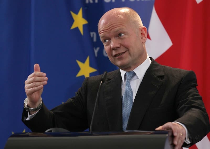 Didžiosios Britanijos užsienio reikalų sekretorius Williamas Hague'as. EPA-ELTA nuotr.