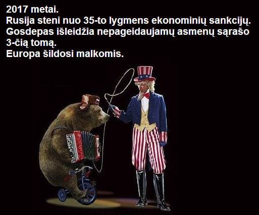 Sankcijos. Nežinomo autoriaus karikatūra