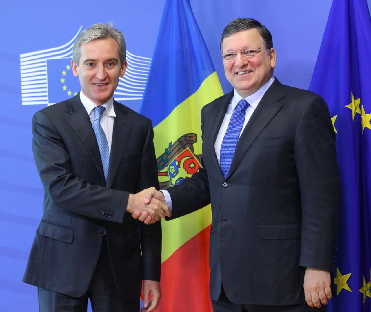 J. M. Barroso su Moldovos premjeru Iurie Leancă. EPA-ELTA nuotr.
