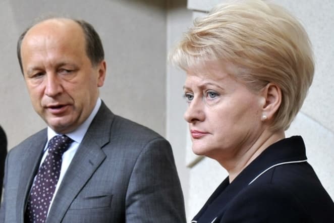 Konservatorių lyderis A. Kubilius (kairėje) primygtinai ragina nedalyvauti referendume
