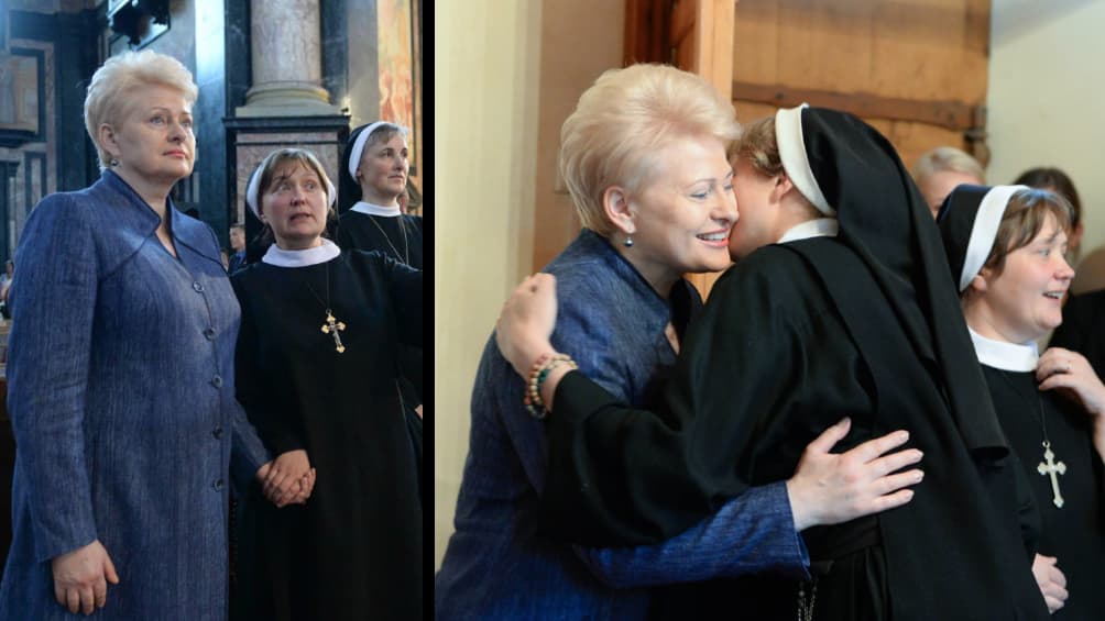 Šalies vadovė paskelbė fotosesiją iš apsilankymo Pažaislio vienuolyne