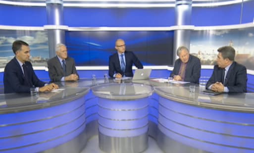 Kadras iš specialios LRT laidos „NATO viršūnių susitikimo bei karo Ukrainoje aptarimas“