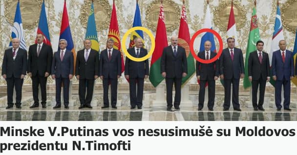 Per susitikimą Minske Putinas du kartus smogė Moldovos prezidentui