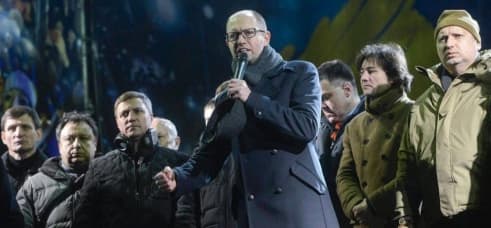 J. Niščiukas (antras iš dešinės) – vienas iš Euromaidano lyderių drauge su kitais bendražygiais, kovotojais už nepriklausomybę ir demokratiją.