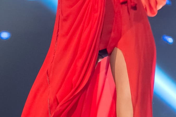 Plyšusi suknelė dainininkei iššaukė emocijų pliūpsnį