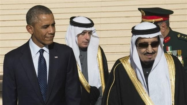 Barackas Obama ir Saudo Arabijos karalius Salmanas tarptautiniame oro uoste Rijade 2015 m. sausio 17 d.