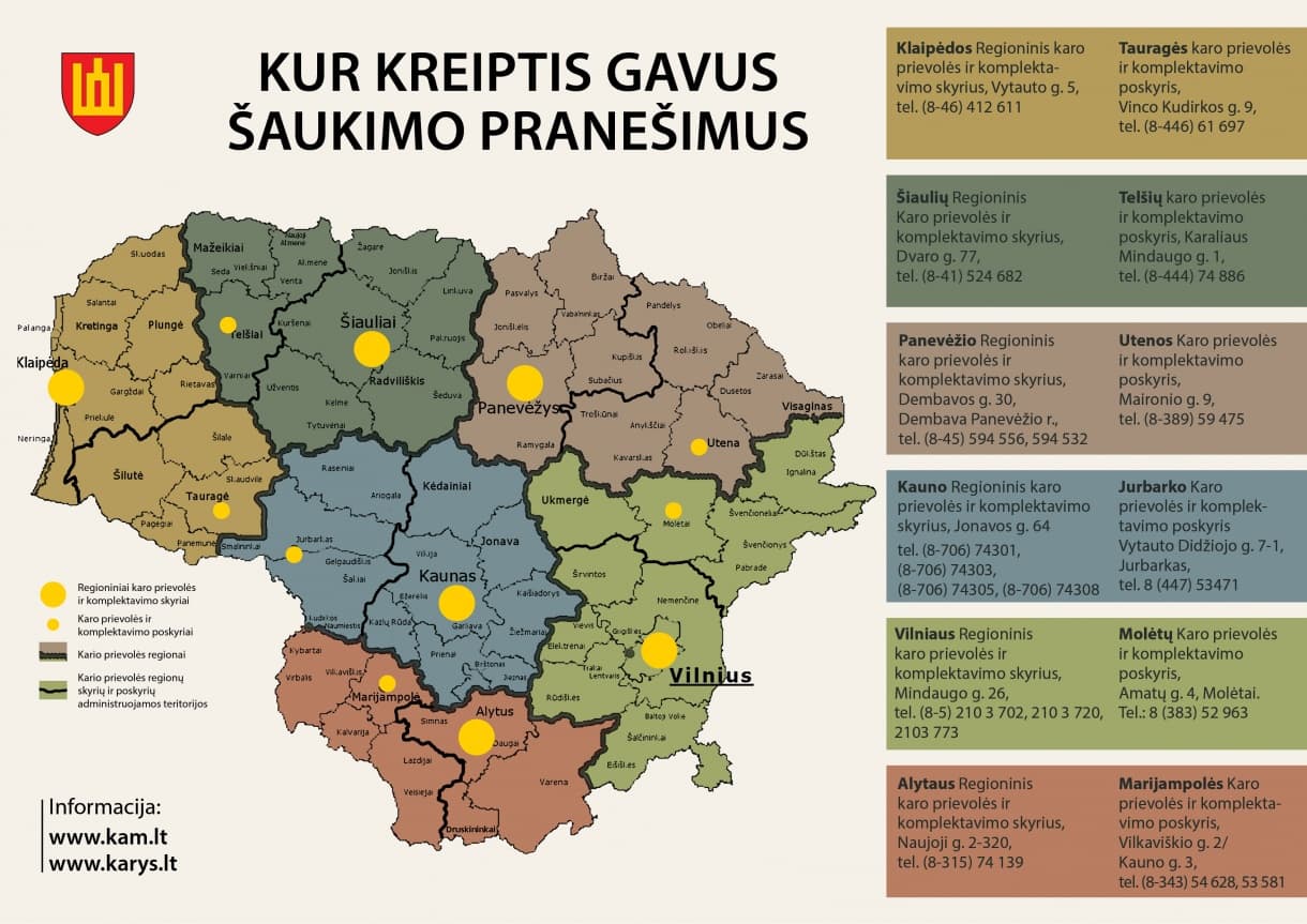 Paskelbti 2015 m. šaukimo į nuolatinę privalomąją pradinę karo tarnybą sąrašai