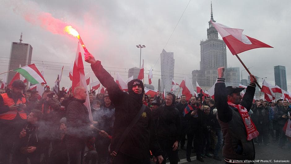 Lenkų nacionalistai protestavo prieš migrantus