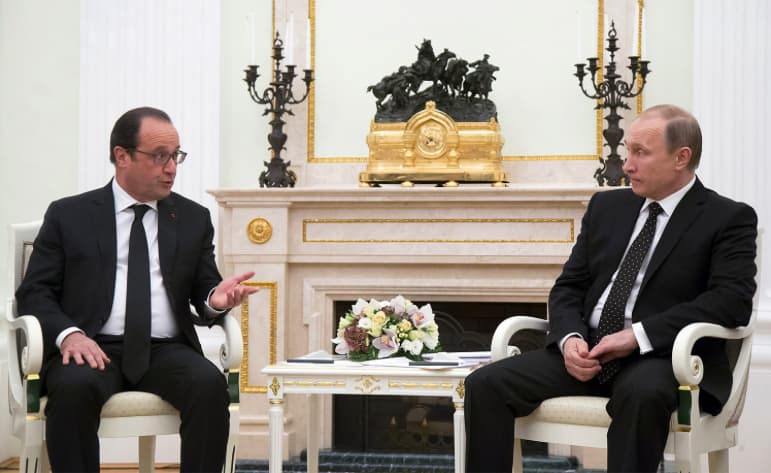 V. Putino ir F. Oliando spaudos konferencija po derybų Maskvoje