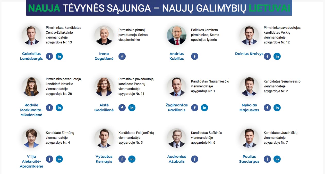 Dalis konservatorių kandidatų į Seimą.