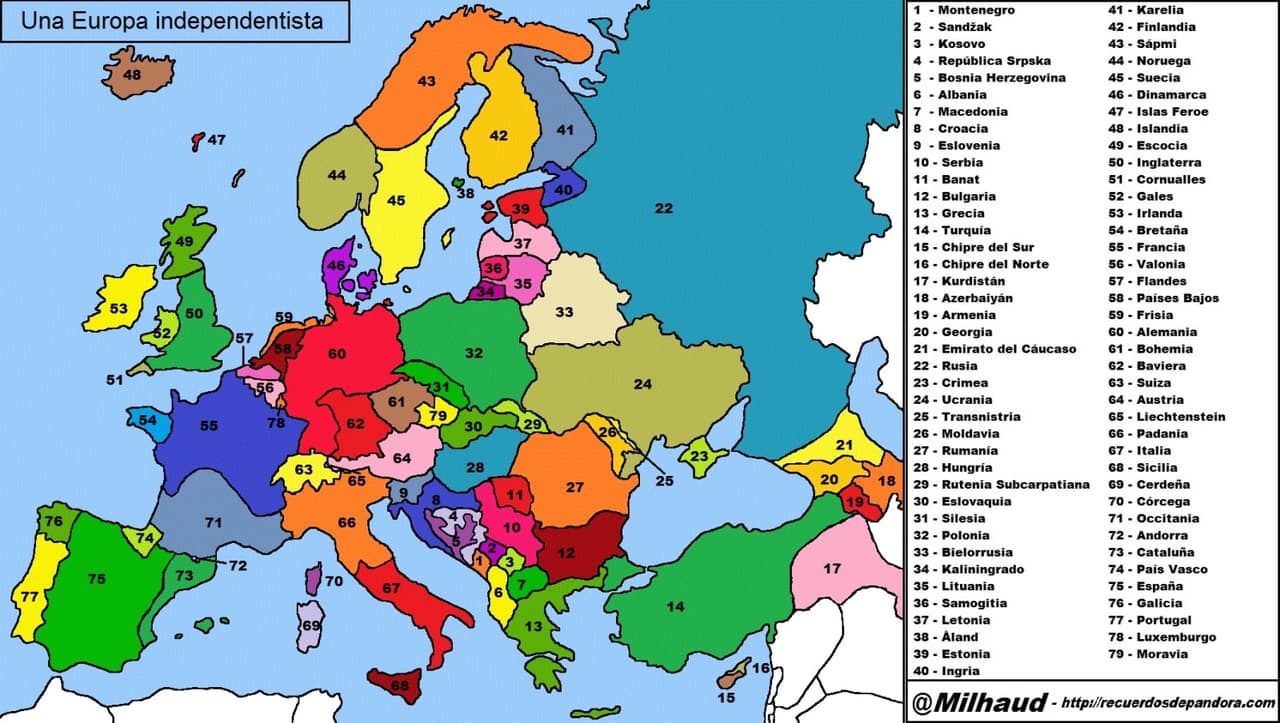 Taip atrodytų Europa, jei separatistiniai judėjimai laimėtų kovą už nepriklausomybę