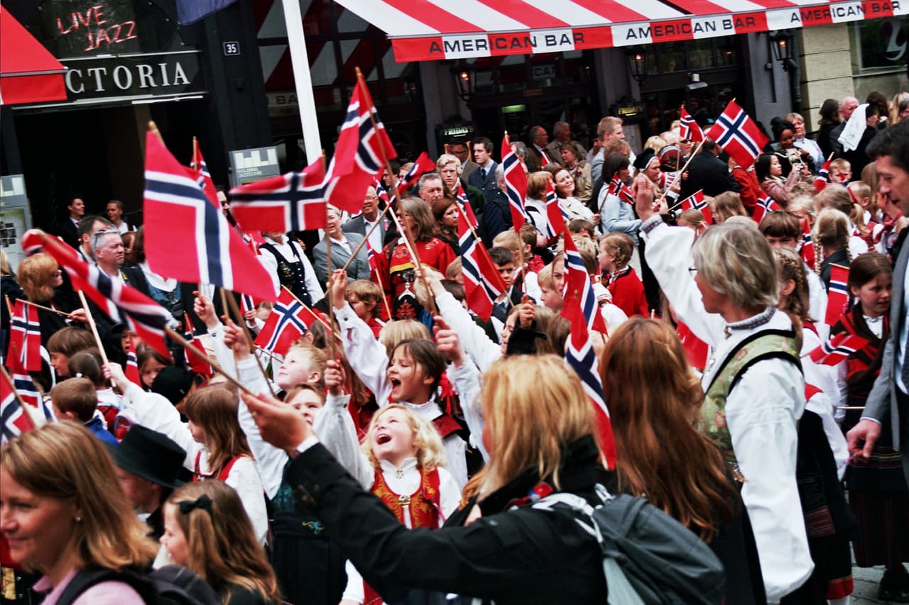 Vaikai Norvegijoje.