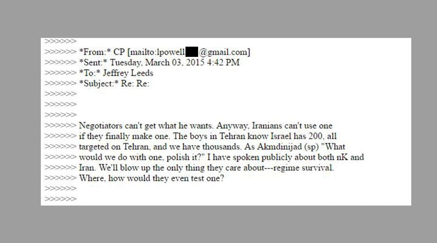 K. Pauelas pripažino, kad Izraelis turi 200 atominių bombų, nukreiptų į Iraną