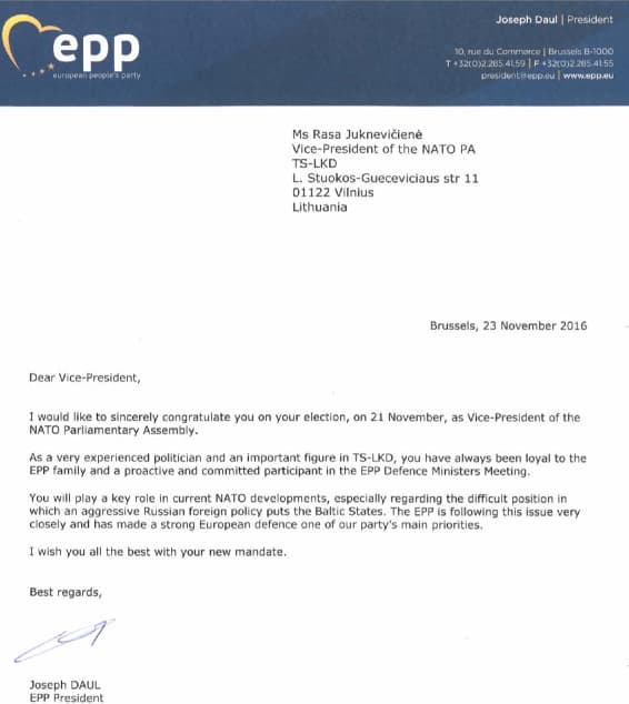R. Juknevičienės vaidmuo svarbus ypač dabar, kai agresyvi Rusija grasina Baltijos valstybėms