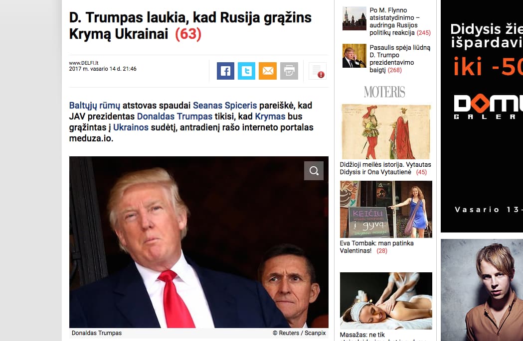 Nepriklausomas <i>delfi.lt</i>: JAV prezidentas laukia, kol, Krymas bus grąžintas Ukrainai