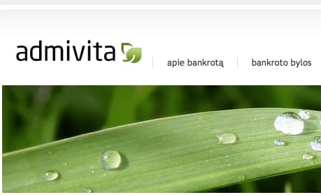 UAB „Admivita“ internetinio tinklalalapio fragmentas