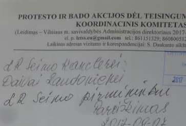 Seimo pirmininkas ir Seimo kanclerė informuoti apie atsiribojimą