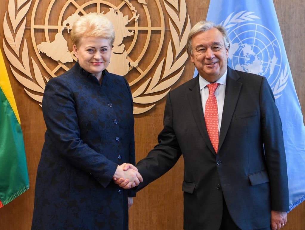 D. Grybauskaitė informavo JT sekretorių apie agresyvių pratybų „Zapad“ keliamą grėsmę viso pasaulio žmonėms