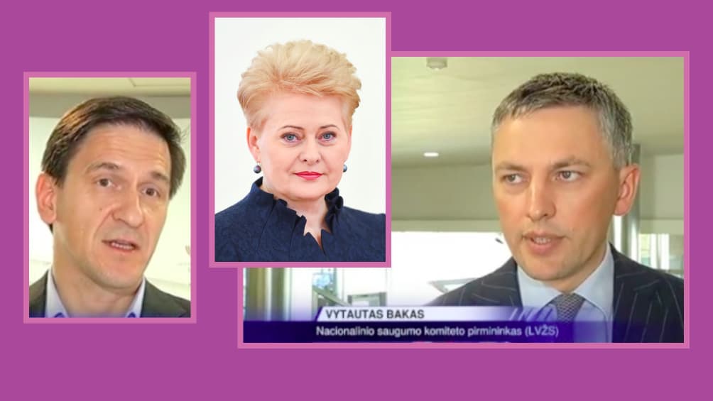 NSGK pirmininkas V. Bakas (kairėje), LR prezidentė D. Grybauskaitė (viduryje) ir konservatorius D. Krevys (dešinėje).