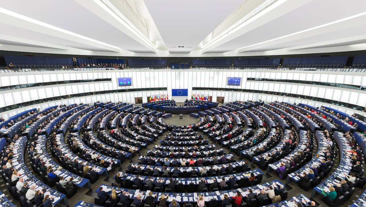 EP posėdžių salė Strasbūre (Prancūzija).