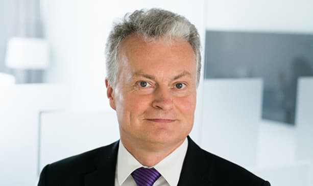 Vienas iš konservatorių kandidatų į prezidentus, komercinio banko atstovas G. Nausėda. Nuotr. vu.lt