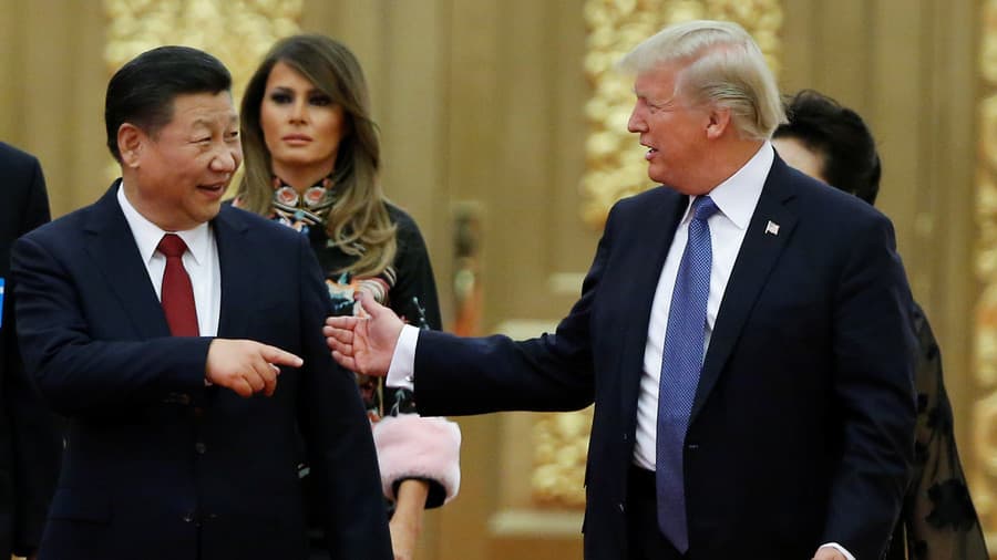 Kinijos prezidentas Si Dzinpinas (Xi Jinping) ir JAV prezidentas Donaldas Trampas (Donald Trump).
