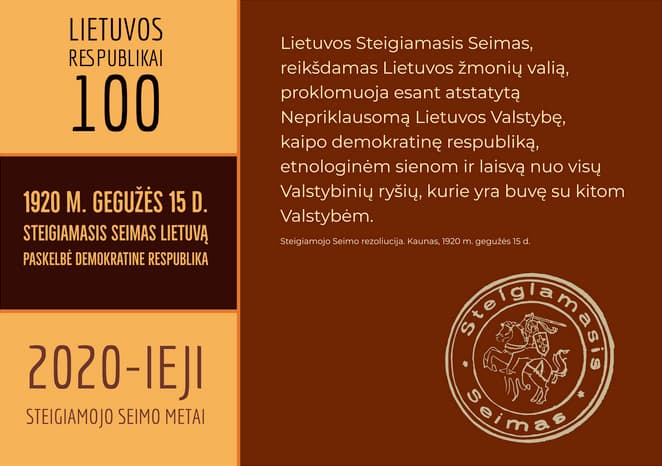 Patvirtinti dar vienos šventės – Steigiamojo Seimo šimtmečio metų minėjimo renginiai