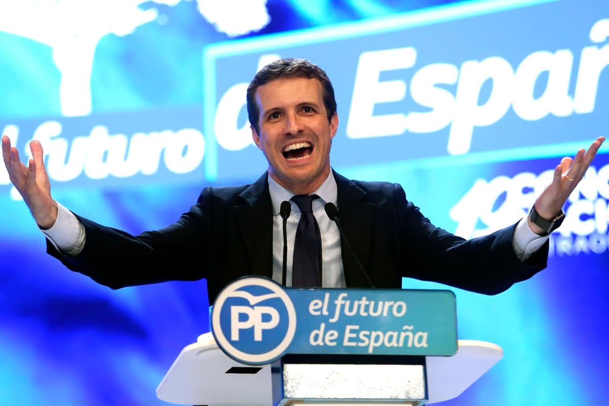 Konservatorių Žmonių partija triuškinančiai pralaimėjo rinkimus. Nuotraukoje matote jos lyderį Pablą Kasadą (Pablo Casado).