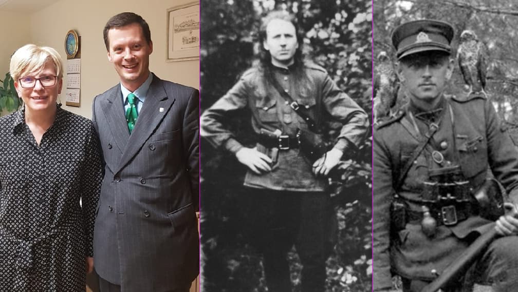 Politikos ap=valgininkas B. Gailius (antras iš kairės), Siaubūnas (trečias iš kairės), Vanagas (dešinėje).
