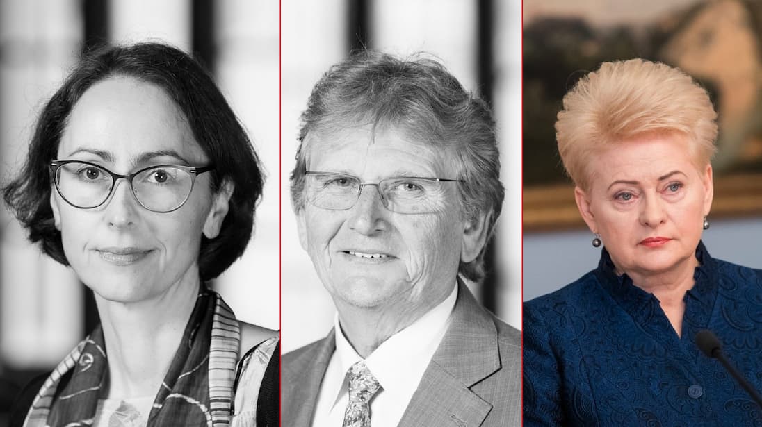 Lietuvos mokslo tarybos pirmininko pavaduotojas dr. Justina Poškienė, Lietuvos mokslo tarybos pirmininko pavaduotojas pavaduojantis pirmininką prof. habil. dr. Ričardas Rotomskis, socialinių mokslų daktarė, prezidentė Dalia Grybauskaitė.