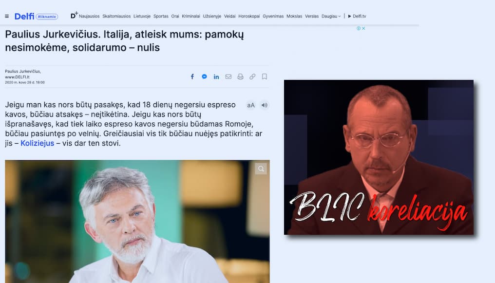 Neteko girdėti apie Italijos solidarumą su Lietuva, mums kiekvieną dieną kovojant su Rusija