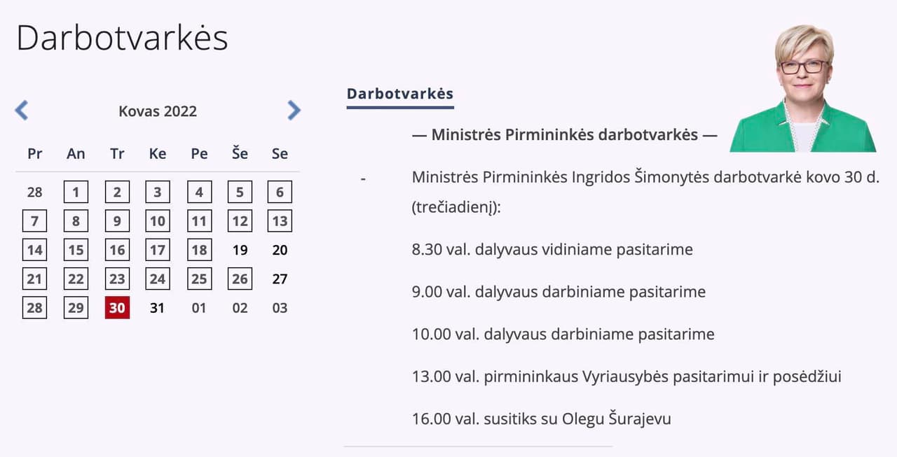 Vyriausybės rūmuose Šimonytė su Šurajevu aptars šalies ekonominius klausimus