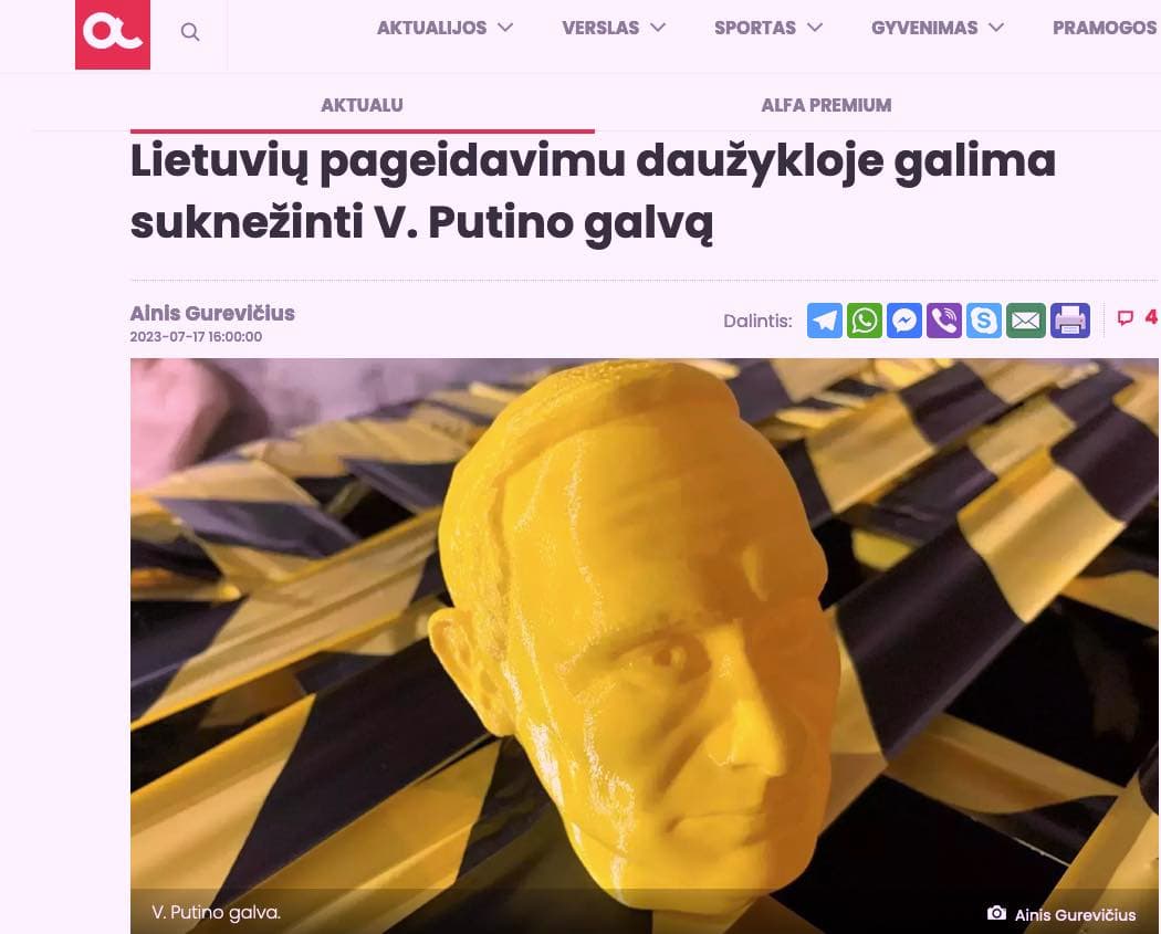 Lietuviai jau turi galimybę suknežinti Putino galvą