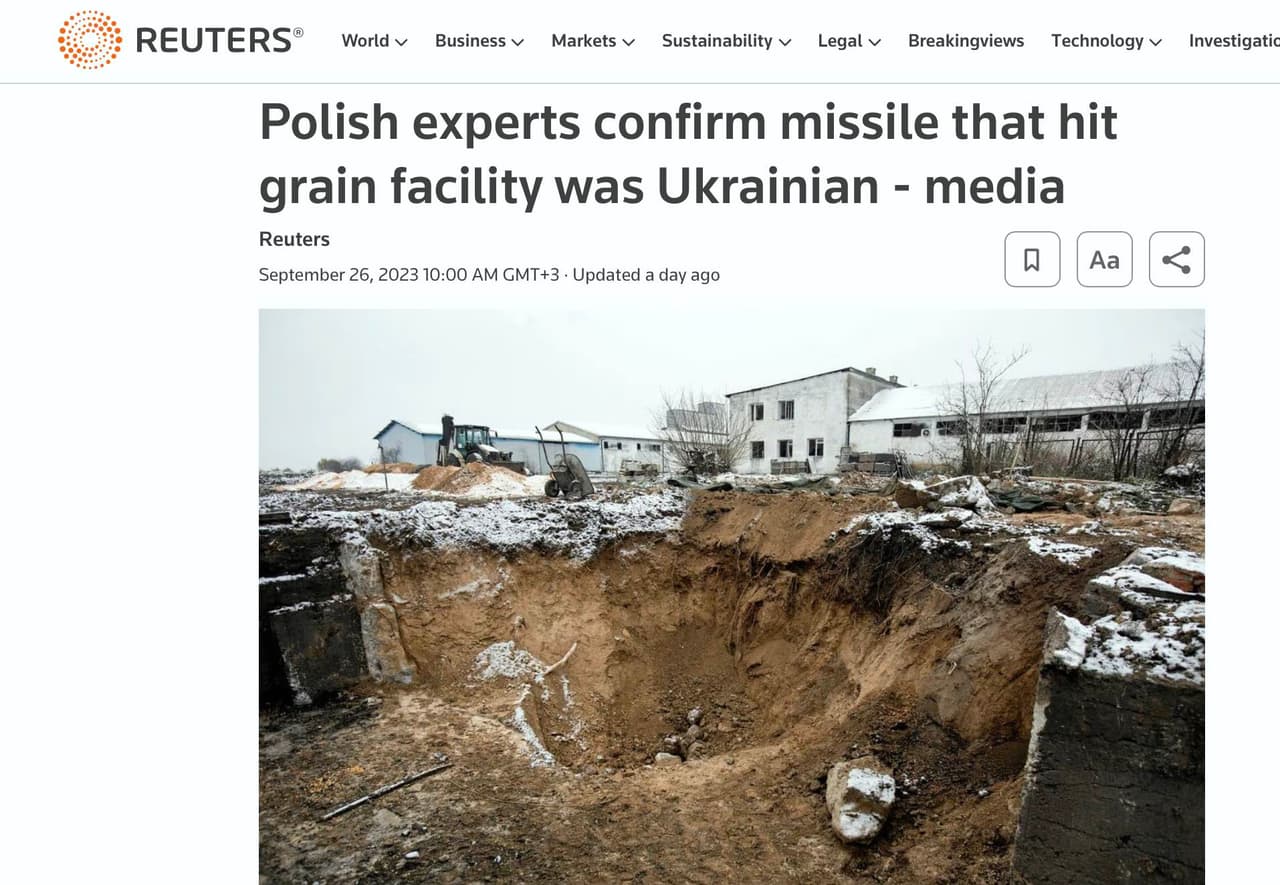 Raketa, pataikiusi į grūdų objektą Lenkijoje, buvo ukrainiečių