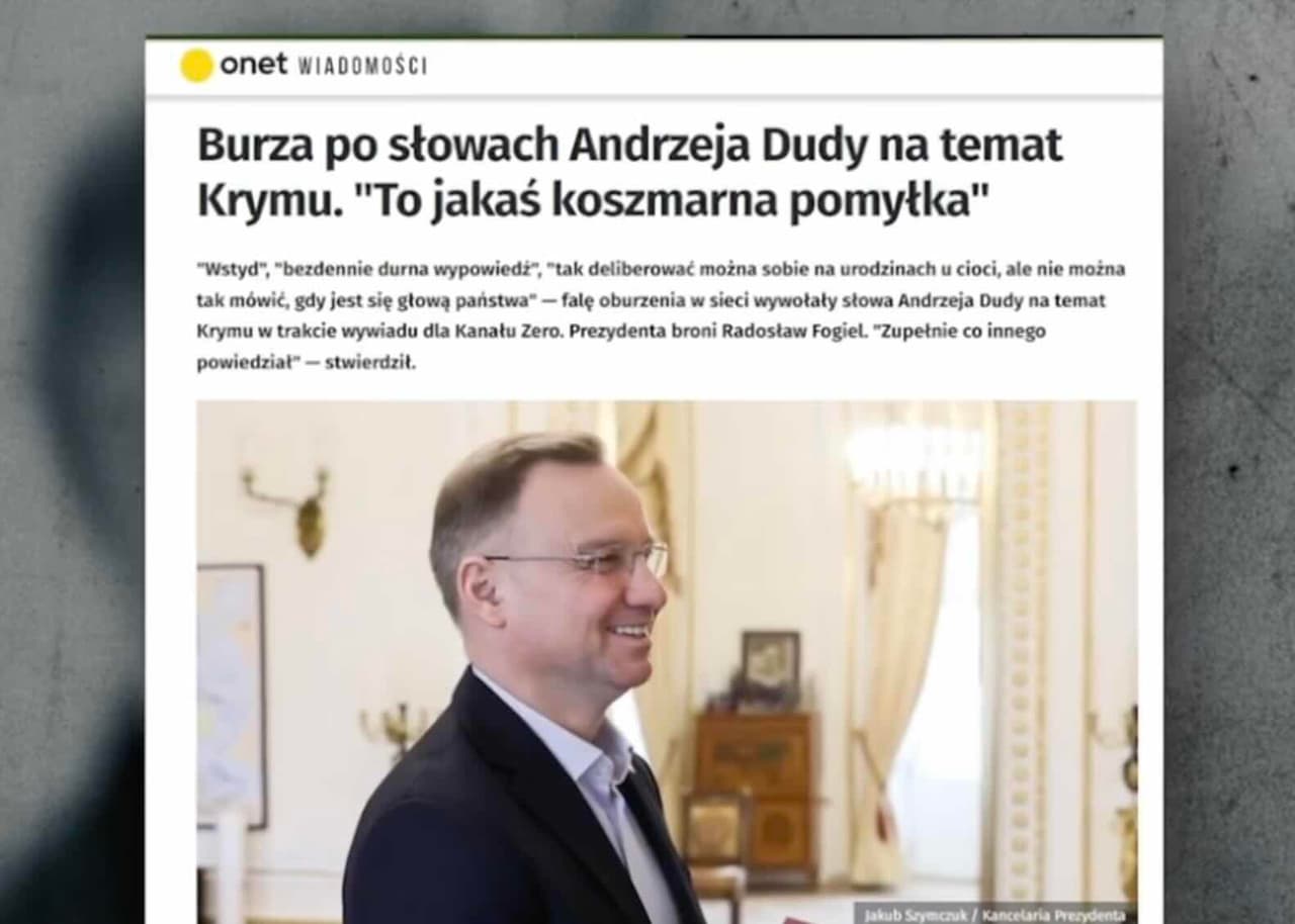 Skandalų skandalas – dėl Krymo prisikalbėjo Lenkijos prezidentas Duda