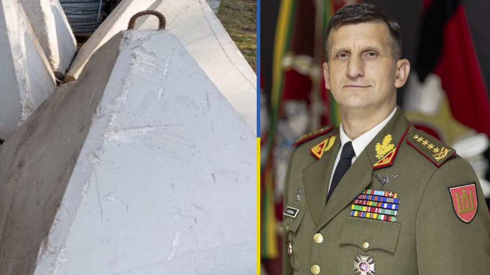 **Drakono dantis (kairėje) ir Lietuvos kariuomenės vadas generolas Raimundas Vaikšnoras.**