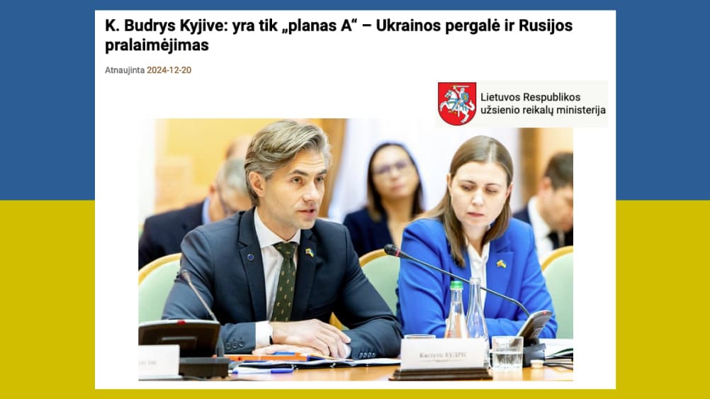 Nausėdos Budrys Kijeve patvirtino, kad jokio kito plano nėra, išskyrus planą A
